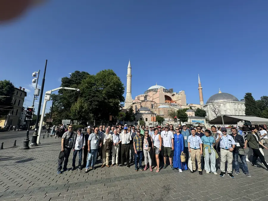 Workshop participants posing in front of Hagia Sophia